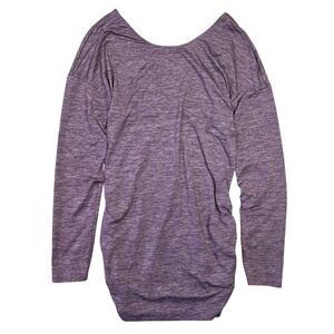 Lucy Activewear Purple Long Sleeve Top Ruched Womens XS Athleisure Gym Workout